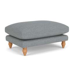 Foot Stool - Navy - Herringbone Weave - Emily - The Cotswold Company - thumbnail 1