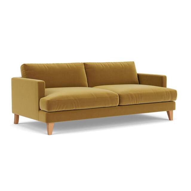 4 Seater Sofa - Mustard - Matt Velvet - Jackson - The Cotswold Company - image 1
