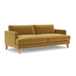 4 Seater Sofa - Mustard - Matt Velvet - Jackson - The Cotswold Company - thumbnail 1