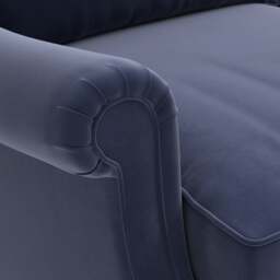 Armchair - Deep blue - Matt Velvet - Taylor High Back - The Cotswold Company - thumbnail 4