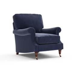 Armchair - Deep blue - Matt Velvet - Taylor High Back - The Cotswold Company - thumbnail 5