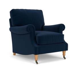 Armchair - Deep blue - Matt Velvet - Taylor High Back - The Cotswold Company - thumbnail 1