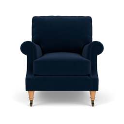 Armchair - Deep blue - Matt Velvet - Taylor High Back - The Cotswold Company - thumbnail 2