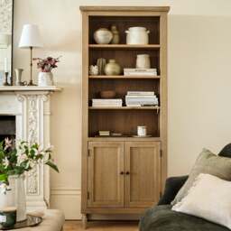 Camille Limewash Oak Alcove Bookcase - The Cotswold Company - thumbnail 2