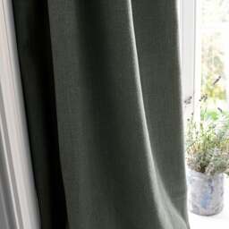 Curtain Pair - 167x182cm - Marling Linen Mix Moss - The Cotswold Company - thumbnail 2