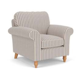 Armchair - Indigo - Kingham Stripe - Hurley - The Cotswold Company