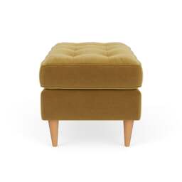 Foot Stool - Mustard - Matt Velvet - Saxon Small - The Cotswold Company - thumbnail 3