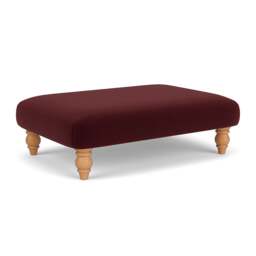 Foot Stool - Dark Rosehip - Matt Velvet - Clara - The Cotswold Company