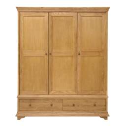 Winchcombe Oiled Oak Triple Wardrobe - The Cotswold Company - thumbnail 3