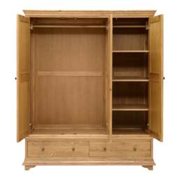 Winchcombe Oiled Oak Triple Wardrobe - The Cotswold Company - thumbnail 4