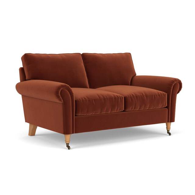 2 Seater Sofa - Brick - Matt Velvet - Osbourne - The Cotswold Company - image 1