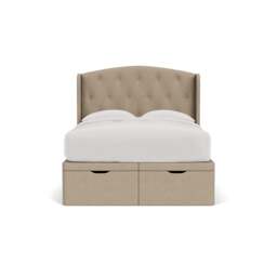 Double Ottoman Storage Bed - Natural - House Linen Mix - Gilmore - The Cotswold Company - thumbnail 2