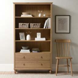Elkstone Mellow Oak Large Bookcase - The Cotswold Company - thumbnail 1
