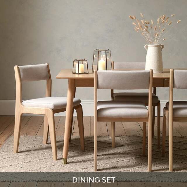 Oakridge Blonde Oak 6 - 8 Seater Dining Table and 6 Chairs Set - The Cotswold Company - image 1