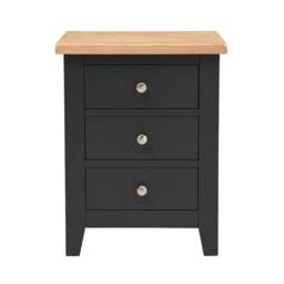 3 Drawer Bedside Table - Chester Charcoal - The Cotswold Company - thumbnail 4