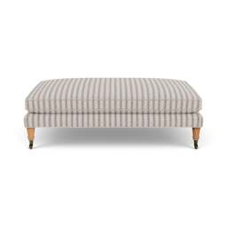 Foot Stool - Indigo - Kingham Stripe - Taylor - The Cotswold Company - thumbnail 2