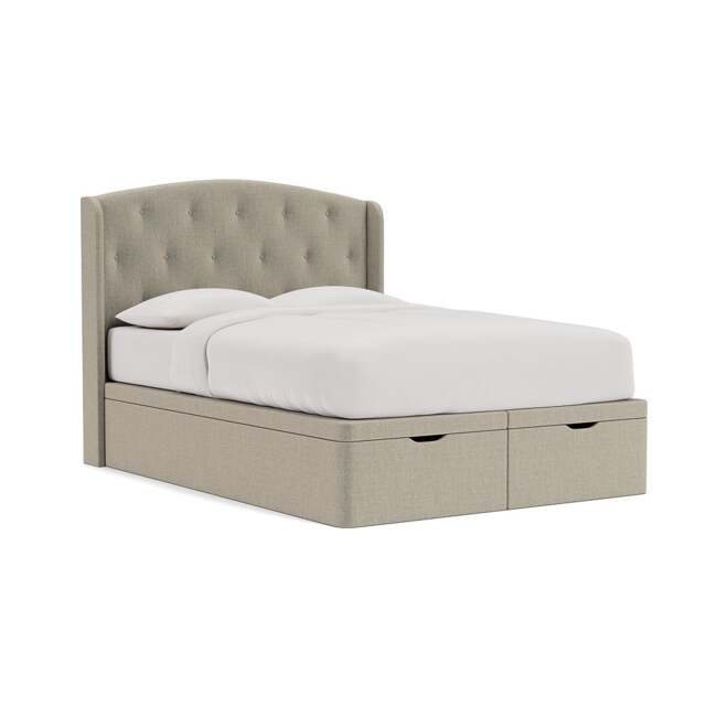 King Size Ottoman Storage Bed - Natural - Eco Chenille - Gilmore - The Cotswold Company - image 1