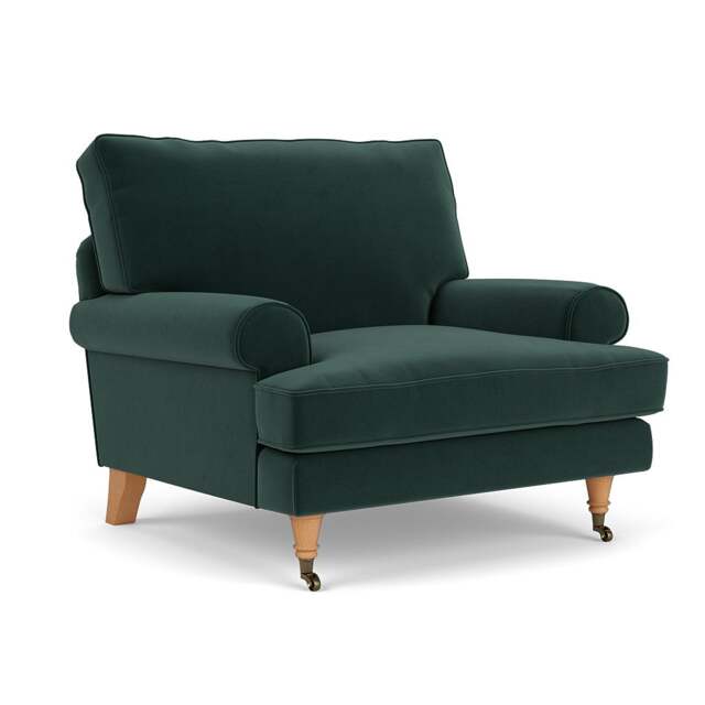 Armchair - Lake - Matt Velvet - Stewart - The Cotswold Company - image 1