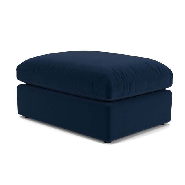 Foot Stool - Deep Blue - Matt Velvet - Clarke Large - The Cotswold Company - image 1