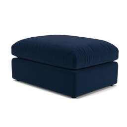 Foot Stool - Deep Blue - Matt Velvet - Clarke Large - The Cotswold Company - thumbnail 1