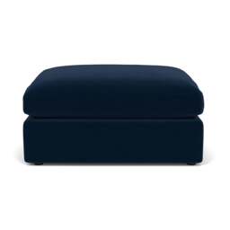 Foot Stool - Deep Blue - Matt Velvet - Clarke Large - The Cotswold Company - thumbnail 2