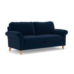 3 Seater Sofa - Deep Blue - Matt Velvet - Hurley - The Cotswold Company