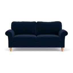 3 Seater Sofa - Deep Blue - Matt Velvet - Hurley - The Cotswold Company - thumbnail 2