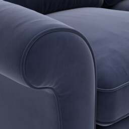 3 Seater Sofa - Deep Blue - Matt Velvet - Hurley - The Cotswold Company - thumbnail 5