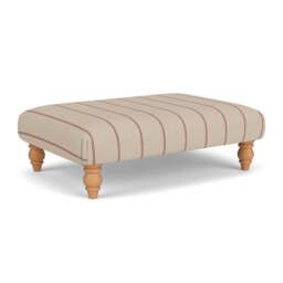 Foot Stool - Raspberry - Compton Stripe - Clara - The Cotswold Company