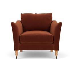 Armchair - Brick - Matt Velvet - Robinson - The Cotswold Company - thumbnail 2