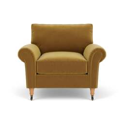 Armchair - Mustard - Matt Velvet - Osbourne - The Cotswold Company - thumbnail 2
