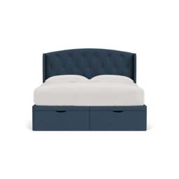 Super King Ottoman Storage Bed - Indigo - House Linen Mix - Gilmore - The Cotswold Company - thumbnail 2