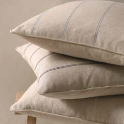 Compton Stripe Cushion Charcoal 50x50cm - Home Accessories - The Cotswold Company - thumbnail 5