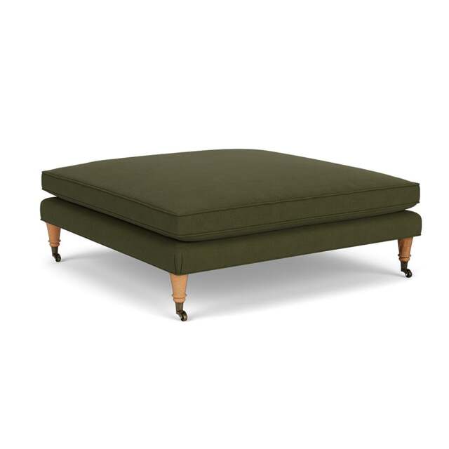 Foot Stool - Forest Green - House Linen Mix - Taylor Small - The Cotswold Company - image 1