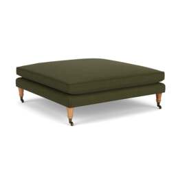 Foot Stool - Forest Green - House Linen Mix - Taylor Small - The Cotswold Company