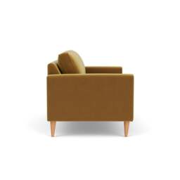Large 2 Seater Sofa - Mustard - Matt Velvet - Saxon - The Cotswold Company - thumbnail 3
