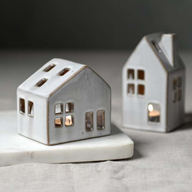 Stoneware Village House Small - Candle Holder - The Cotswold Company - image 1
