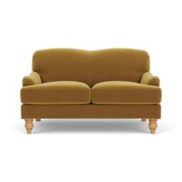 2 Seater Sofa - Mustard - Matt Velvet - Ashbee - The Cotswold Company - thumbnail 2