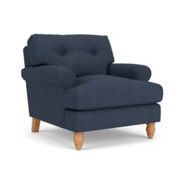 Armchair - Indigo - Luxury Italian Linen - Talbot - The Cotswold Company