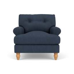 Armchair - Indigo - Luxury Italian Linen - Talbot - The Cotswold Company - thumbnail 2