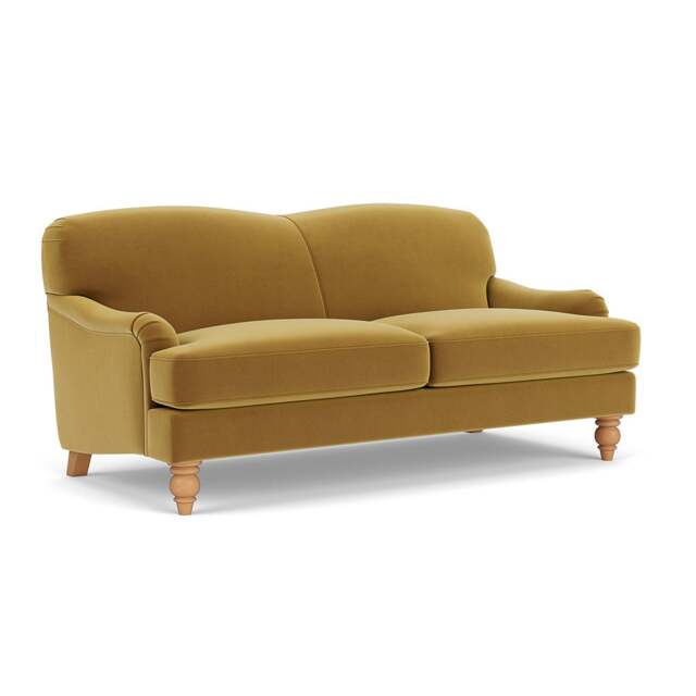 3 Seater Sofa - Mustard - Matt Velvet - Ashbee - The Cotswold Company - image 1