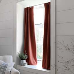 Curtain Pair - 167x274cm - Marling Linen Mix Brick - The Cotswold Company - thumbnail 1