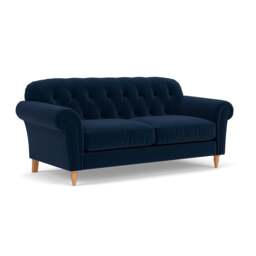 3 Seater Sofa - Deep Blue - Matt Velvet - Chapman - The Cotswold Company