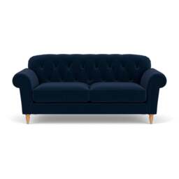 3 Seater Sofa - Deep Blue - Matt Velvet - Chapman - The Cotswold Company - thumbnail 2