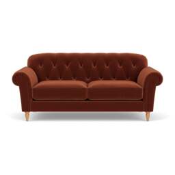 3 Seater Sofa - Brick - Matt Velvet - Chapman - The Cotswold Company - thumbnail 2