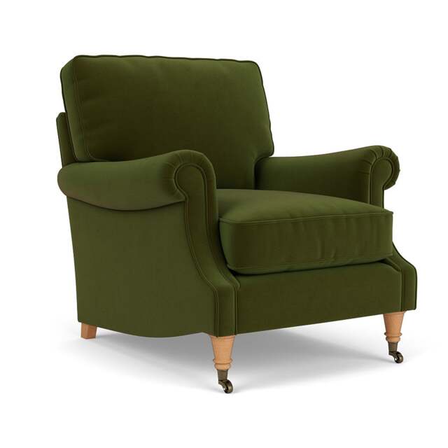 Armchair - Forest Green - Matt Velvet - Taylor High Back - The Cotswold Company - image 1