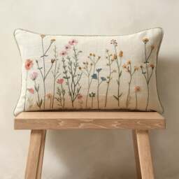 Floral Stems Cushion - Home Accessories - The Cotswold Company - thumbnail 2