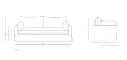 4 Seater Sofa - Charcoal - Compton Stripe - Ashton - The Cotswold Company - thumbnail 4