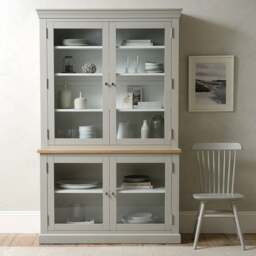 Large Glazed Dresser - Chester Dove Grey - The Cotswold Company - thumbnail 2