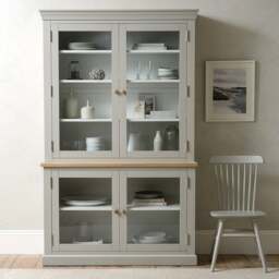 Large Glazed Dresser - Chester Dove Grey - The Cotswold Company - thumbnail 3